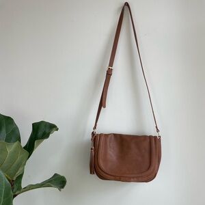 Vegan Leather Brown Saddle Bag